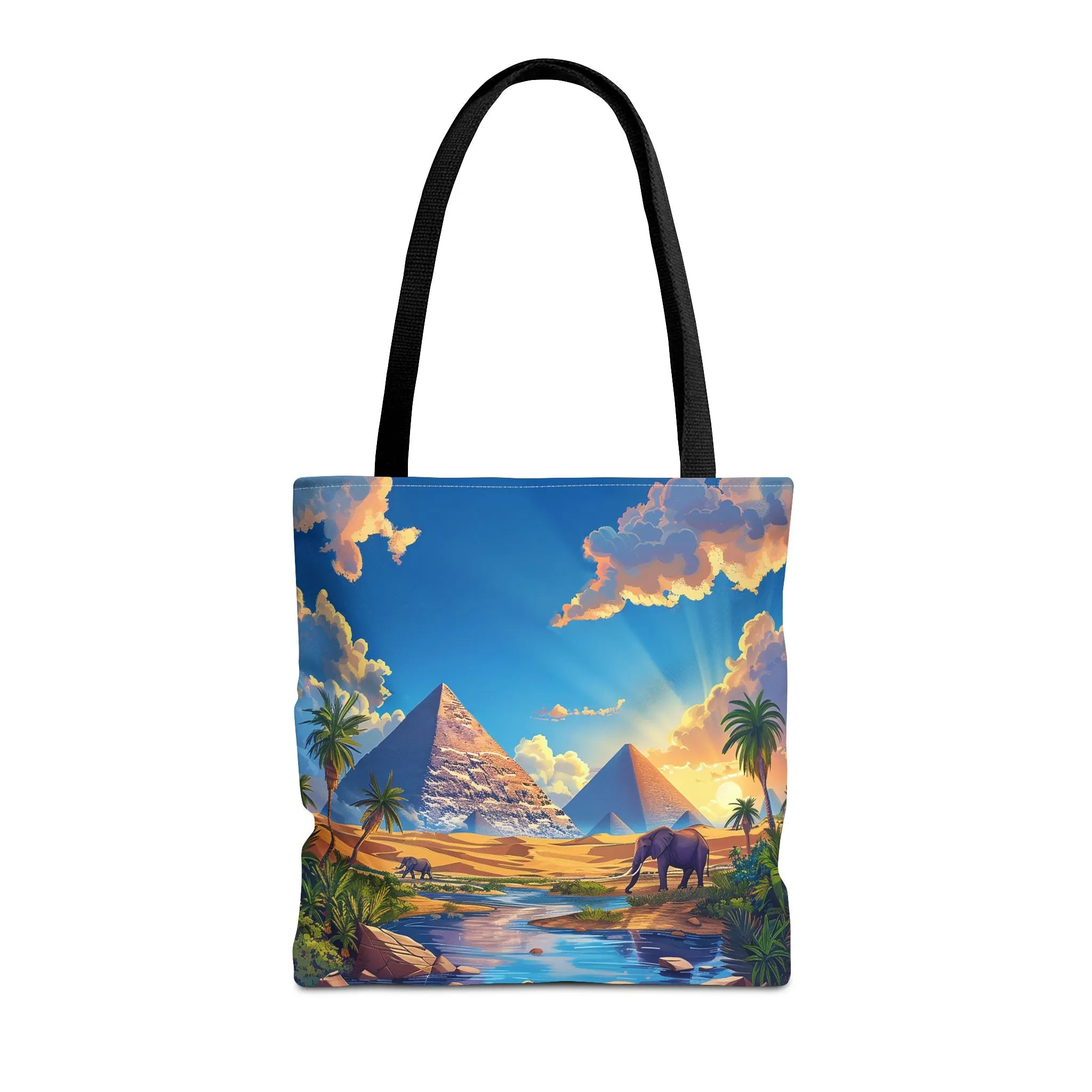 Pyramids of Giza Oasis Tote Bag - Ancient Wonders, Natural Serenity - All in One Bag! Available in 3 sizes.