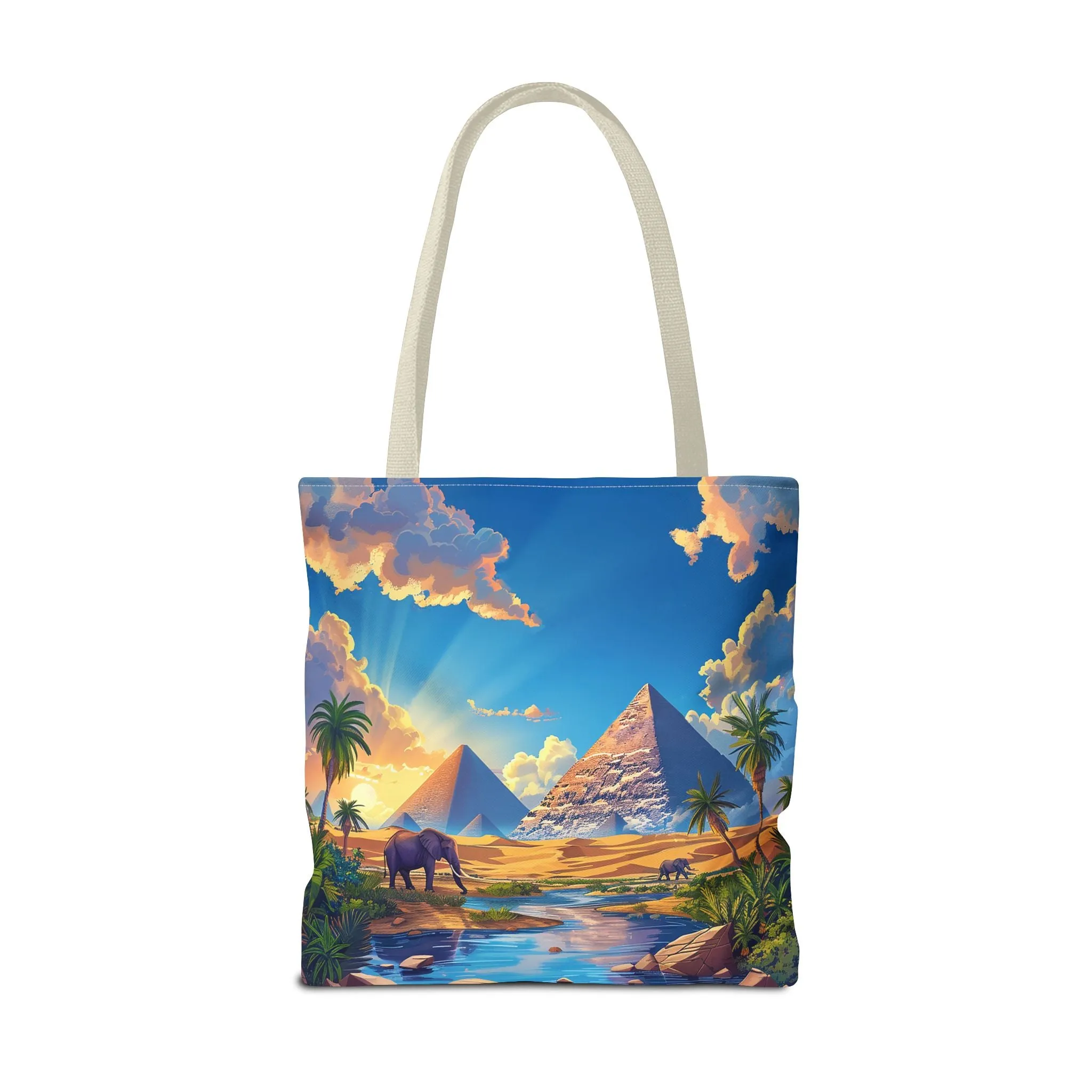 Pyramids of Giza Oasis Tote Bag - Ancient Wonders, Natural Serenity - All in One Bag! Available in 3 sizes.