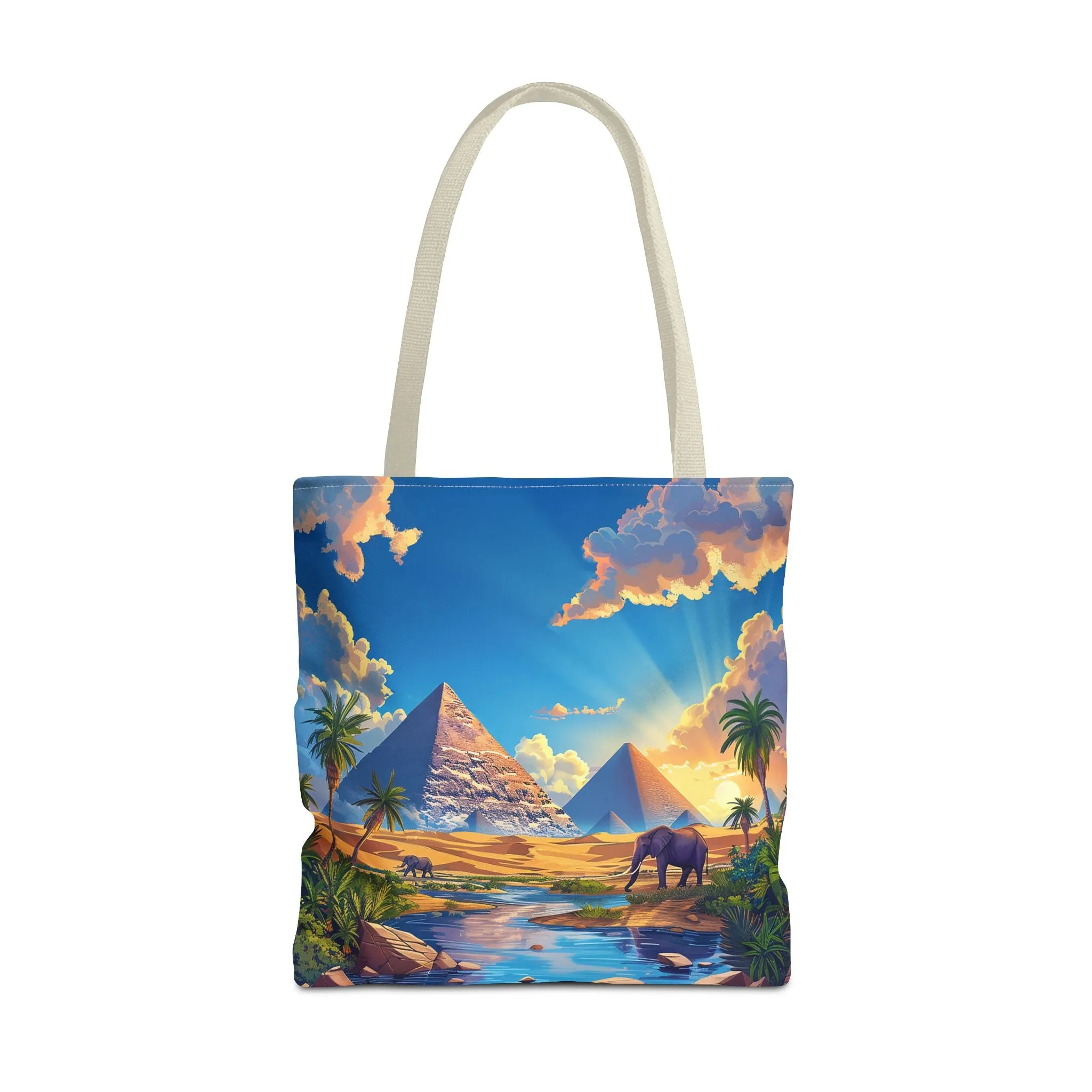 Pyramids of Giza Oasis Tote Bag - Ancient Wonders, Natural Serenity - All in One Bag! Available in 3 sizes.