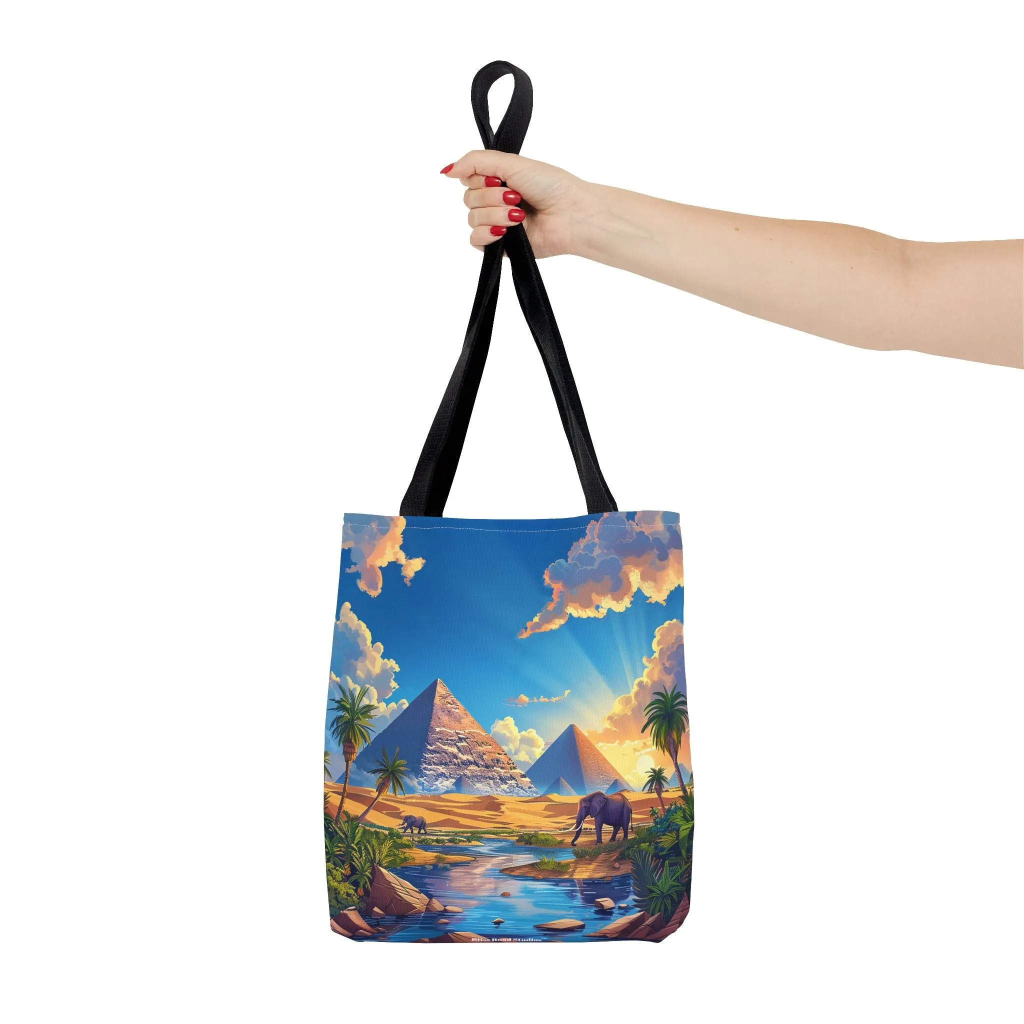 Pyramids of Giza Oasis Tote Bag - Ancient Wonders, Natural Serenity - All in One Bag! Available in 3 sizes.