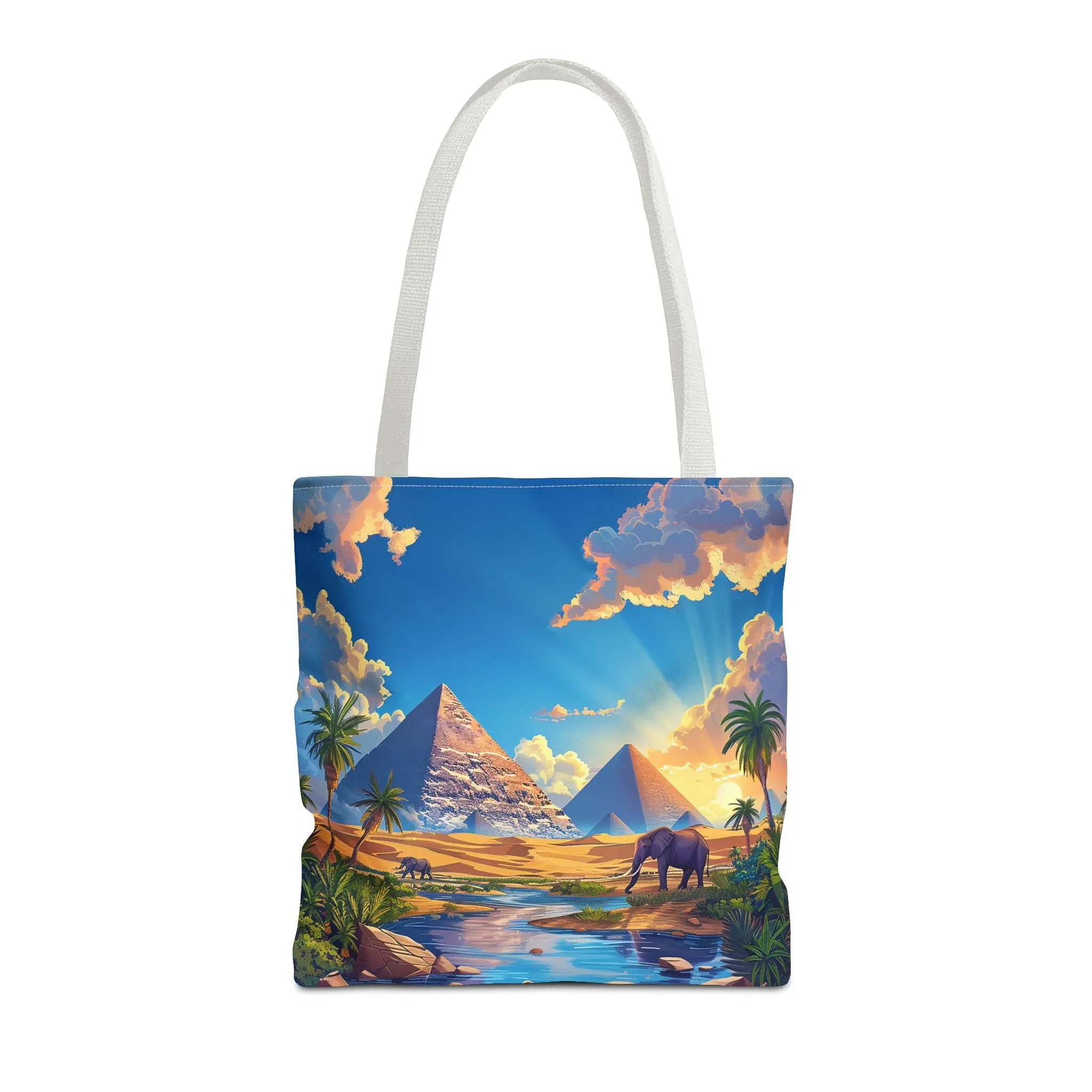 Pyramids of Giza Oasis Tote Bag - Ancient Wonders, Natural Serenity - All in One Bag! Available in 3 sizes.