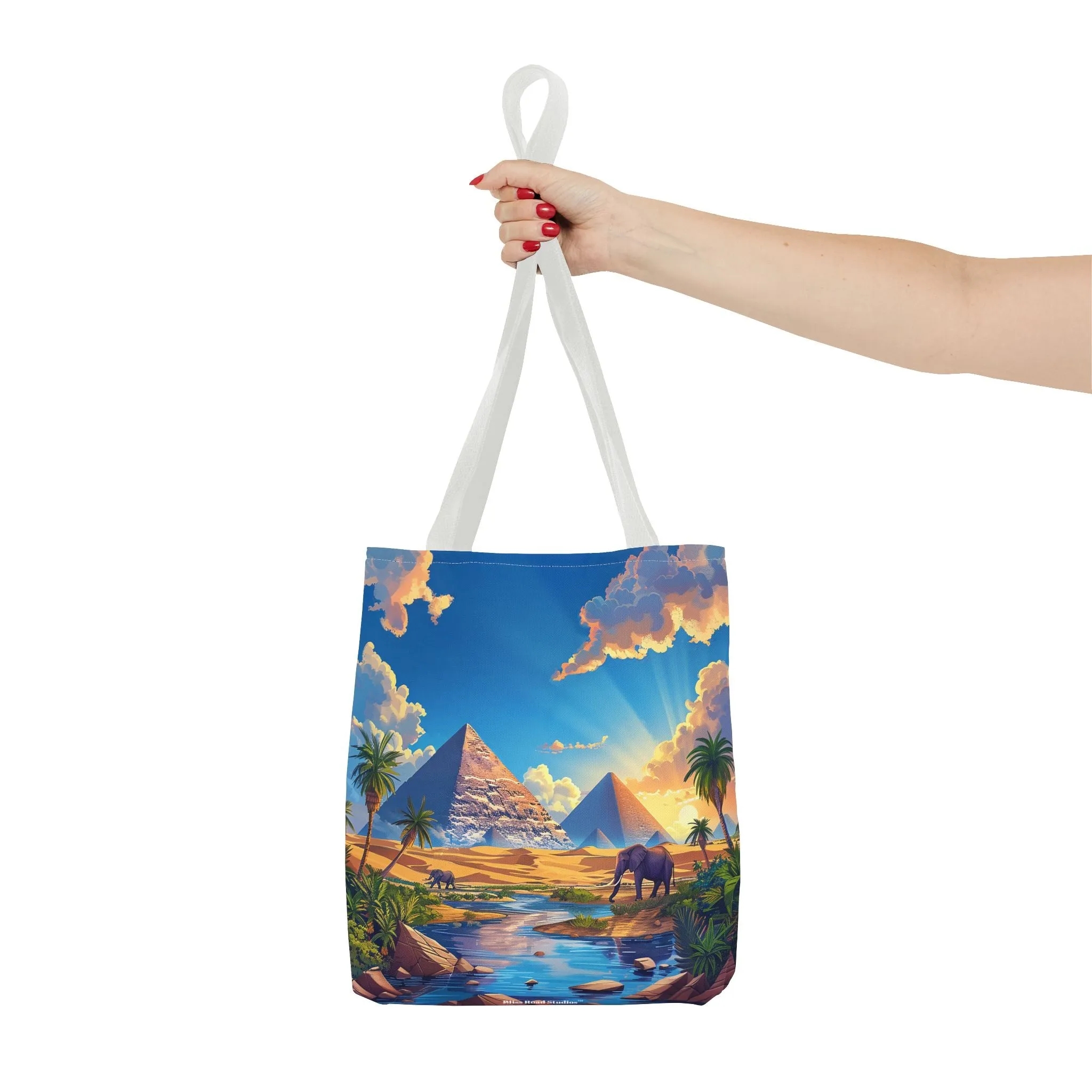 Pyramids of Giza Oasis Tote Bag - Ancient Wonders, Natural Serenity - All in One Bag! Available in 3 sizes.