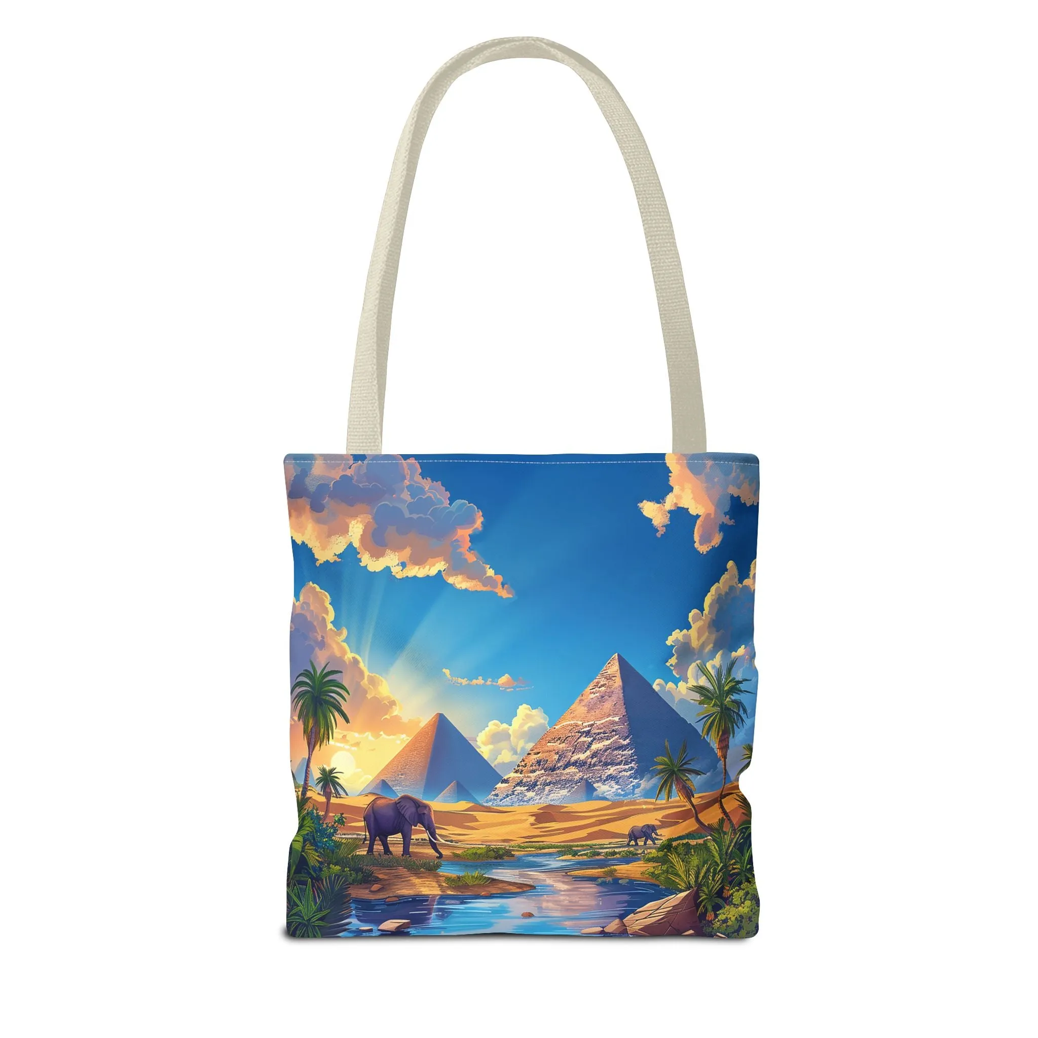 Pyramids of Giza Oasis Tote Bag - Ancient Wonders, Natural Serenity - All in One Bag! Available in 3 sizes.