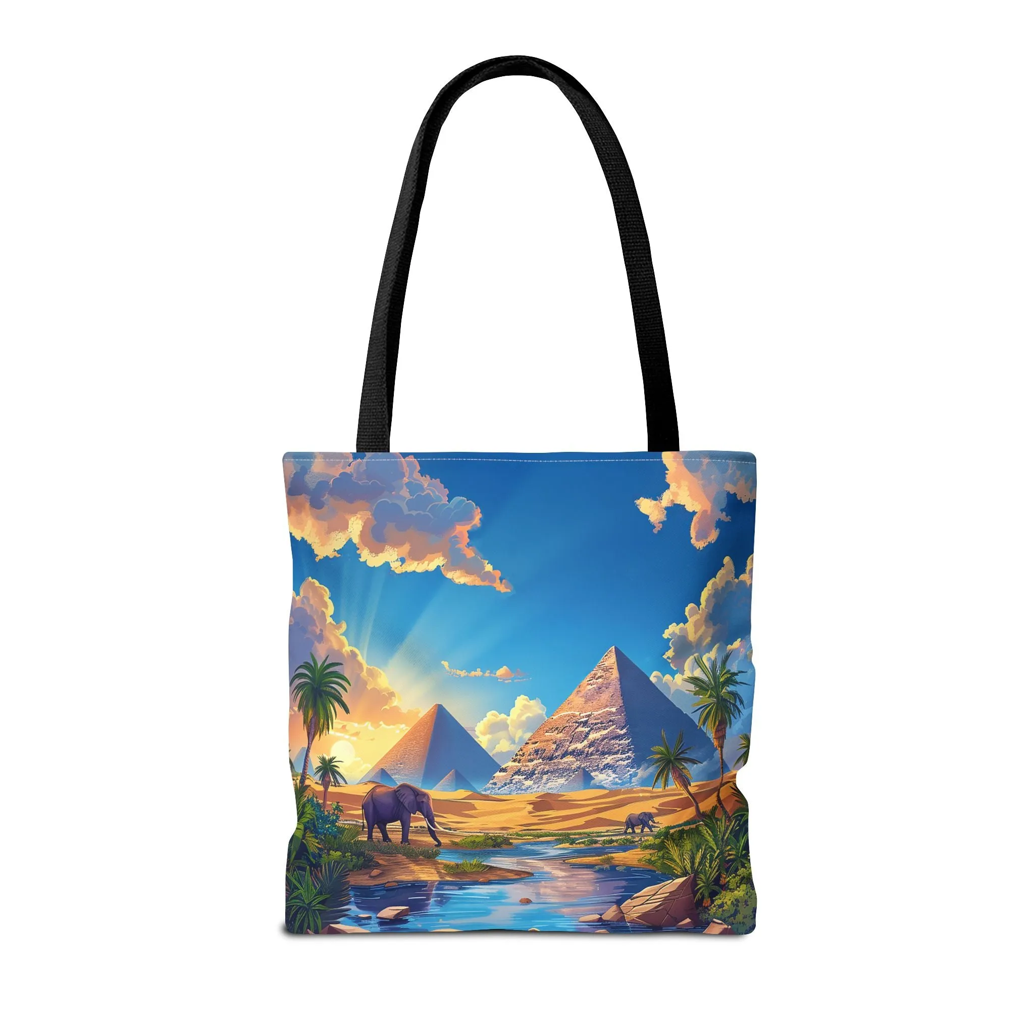 Pyramids of Giza Oasis Tote Bag - Ancient Wonders, Natural Serenity - All in One Bag! Available in 3 sizes.