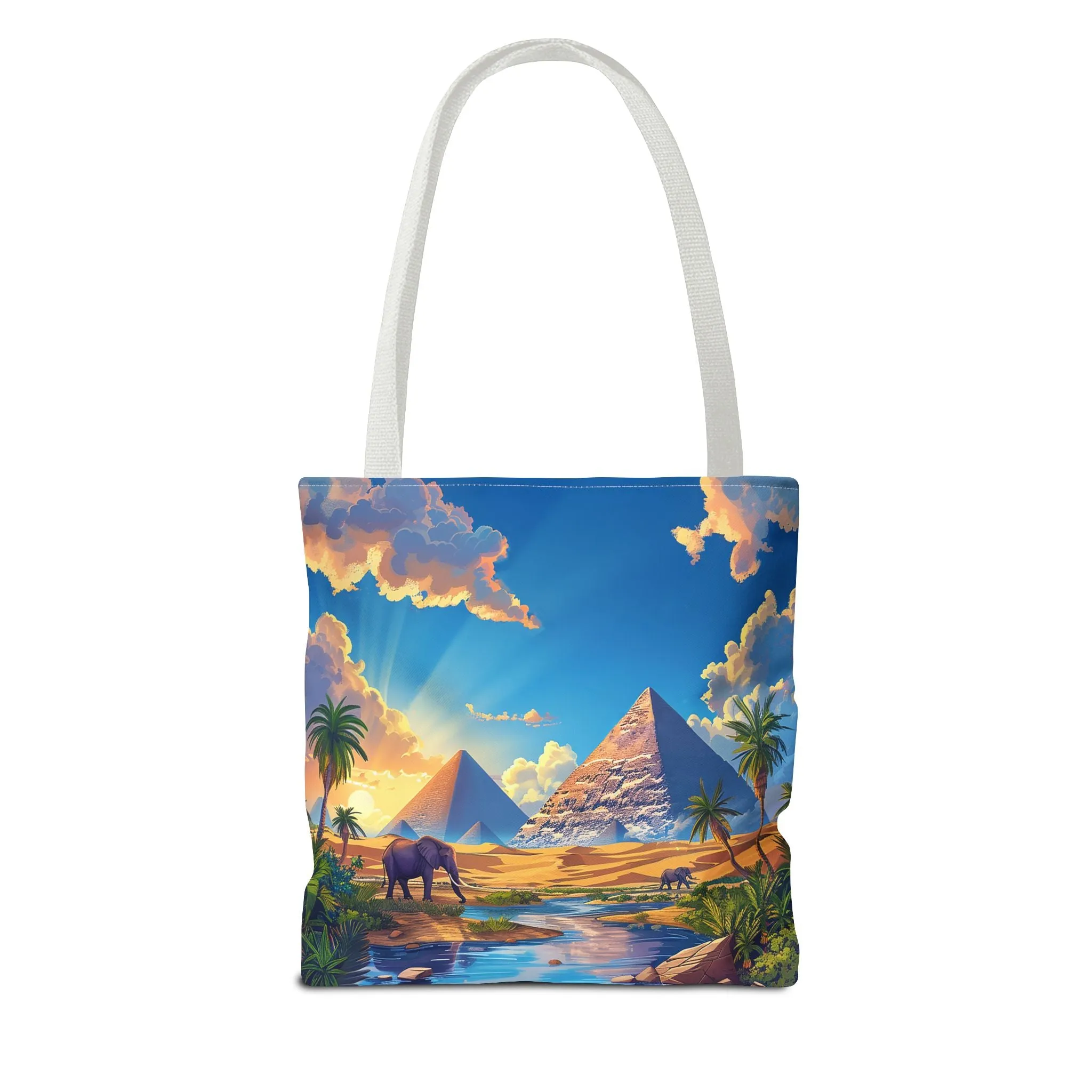 Pyramids of Giza Oasis Tote Bag - Ancient Wonders, Natural Serenity - All in One Bag! Available in 3 sizes.