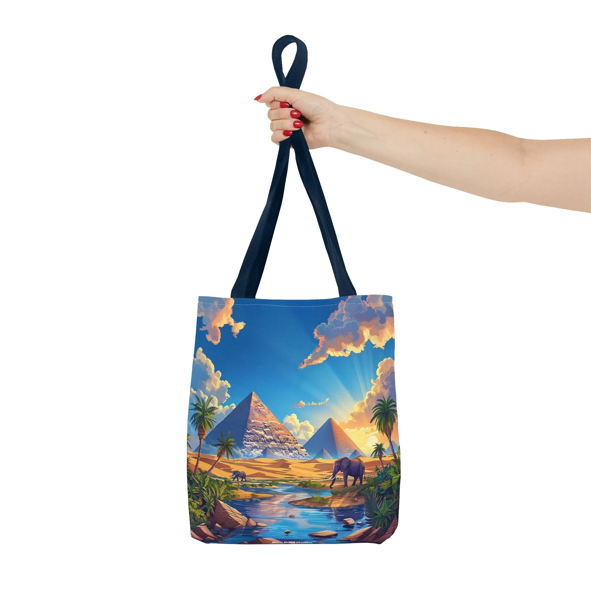 Pyramids of Giza Oasis Tote Bag - Ancient Wonders, Natural Serenity - All in One Bag! Available in 3 sizes.
