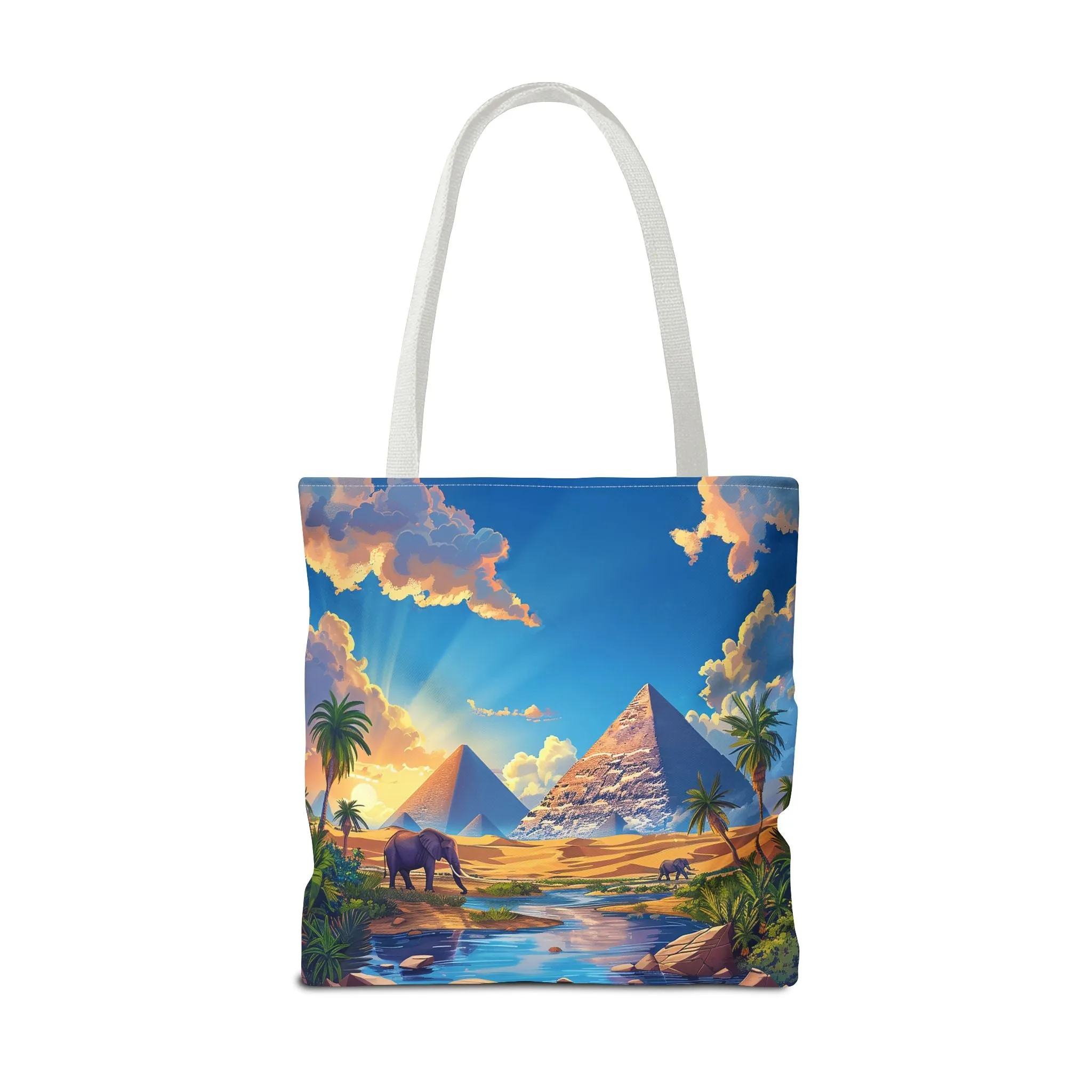 Pyramids of Giza Oasis Tote Bag - Ancient Wonders, Natural Serenity - All in One Bag! Available in 3 sizes.