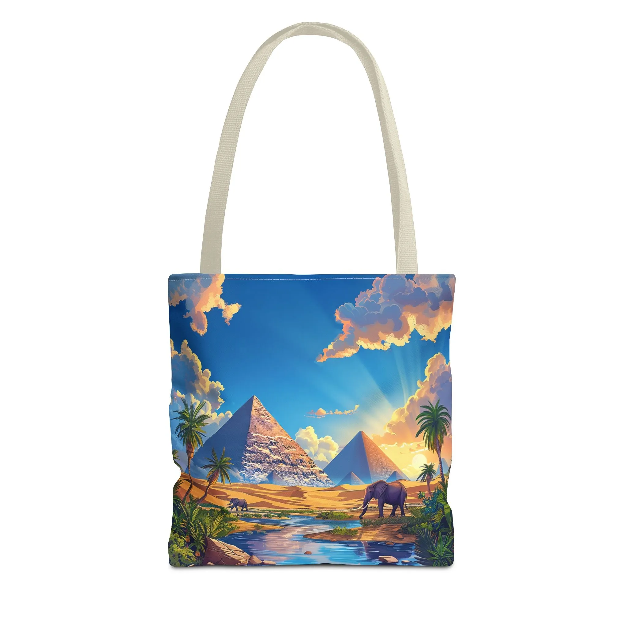 Pyramids of Giza Oasis Tote Bag - Ancient Wonders, Natural Serenity - All in One Bag! Available in 3 sizes.