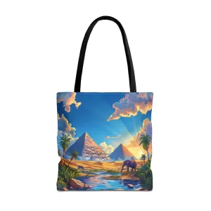 Pyramids of Giza Oasis Tote Bag - Ancient Wonders, Natural Serenity - All in One Bag! Available in 3 sizes.