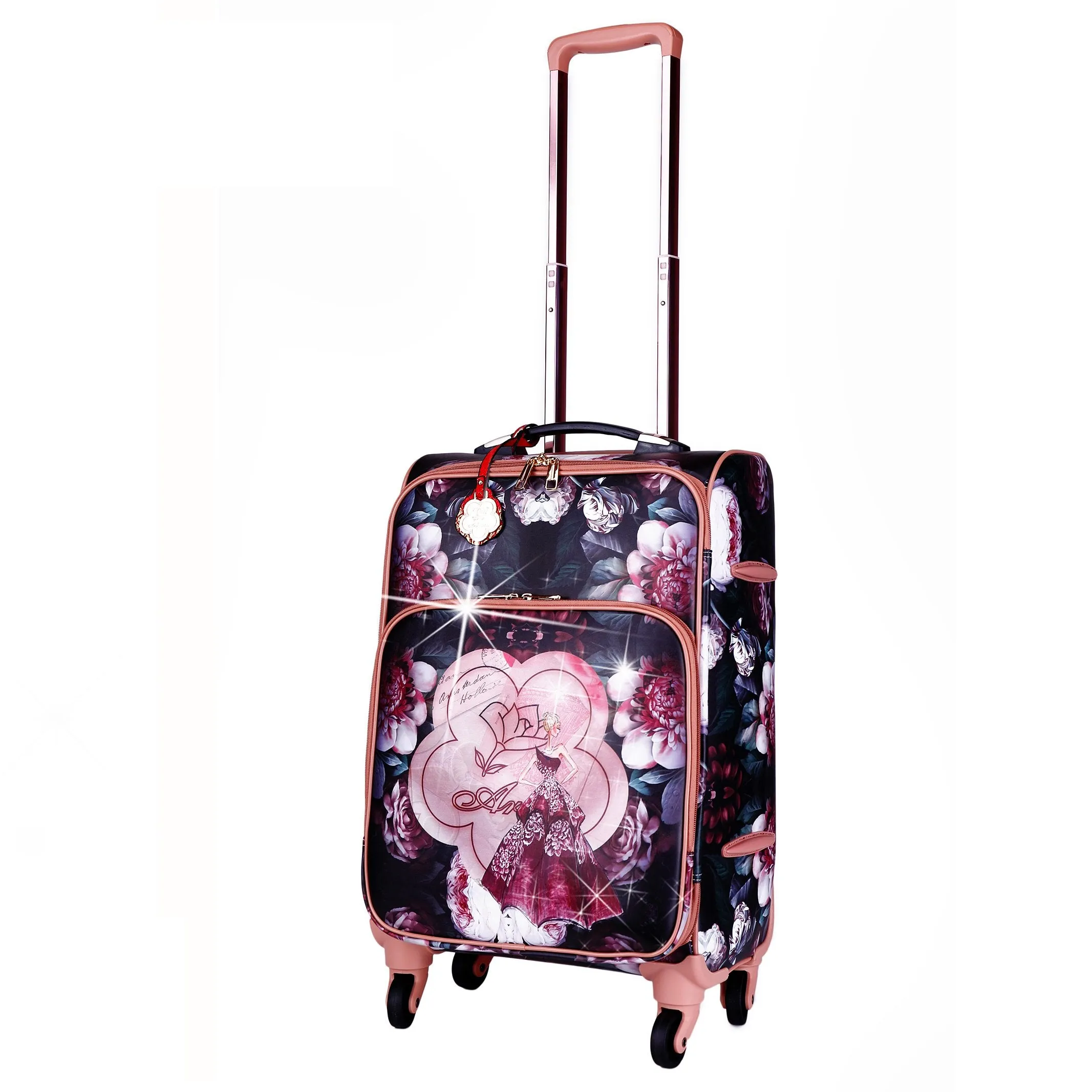 Queen Arosa Carry-on Vegan Leather Luggage With Spinners [BGL6999]