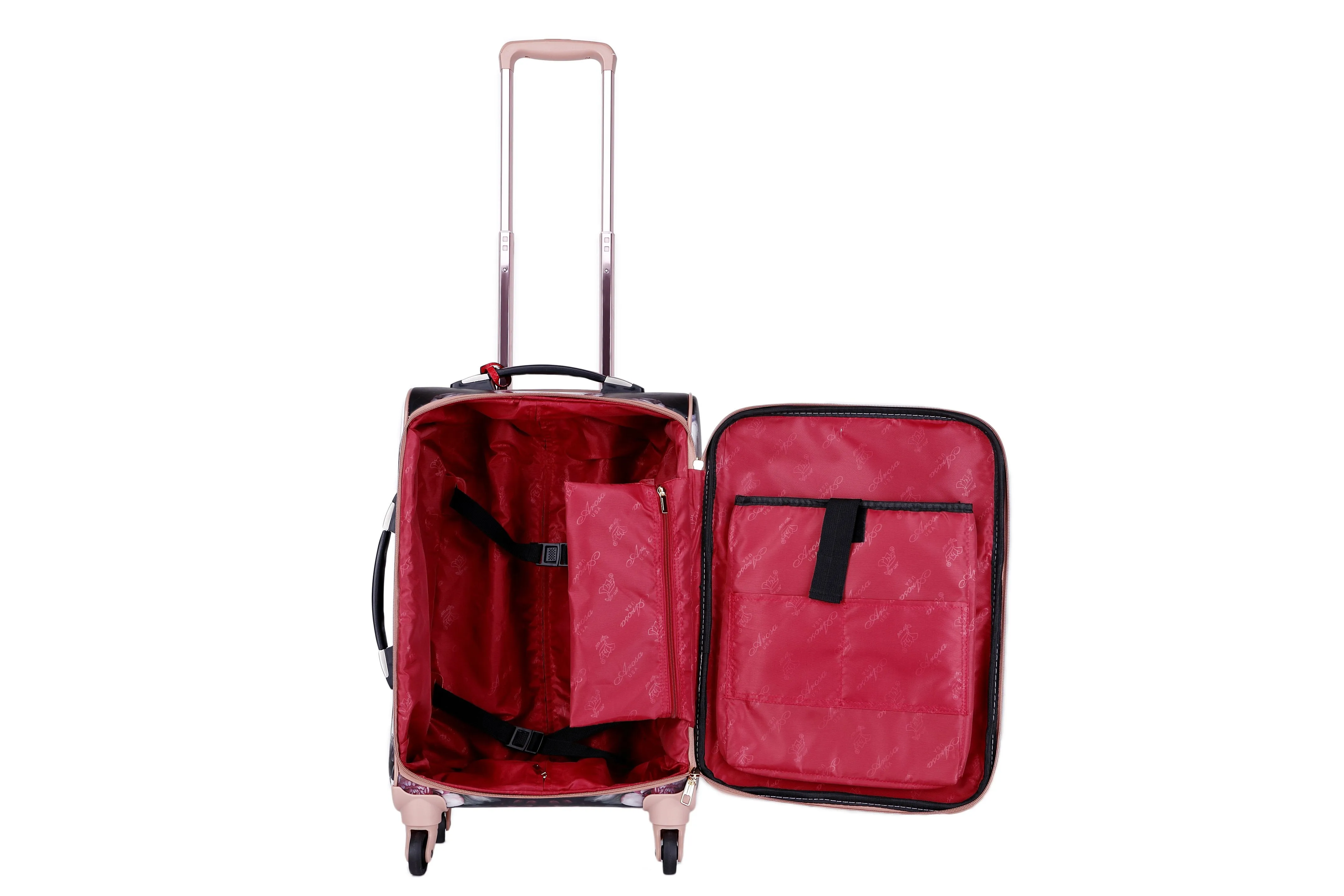 Queen Arosa Carry-on Vegan Leather Luggage With Spinners [BGL6999]