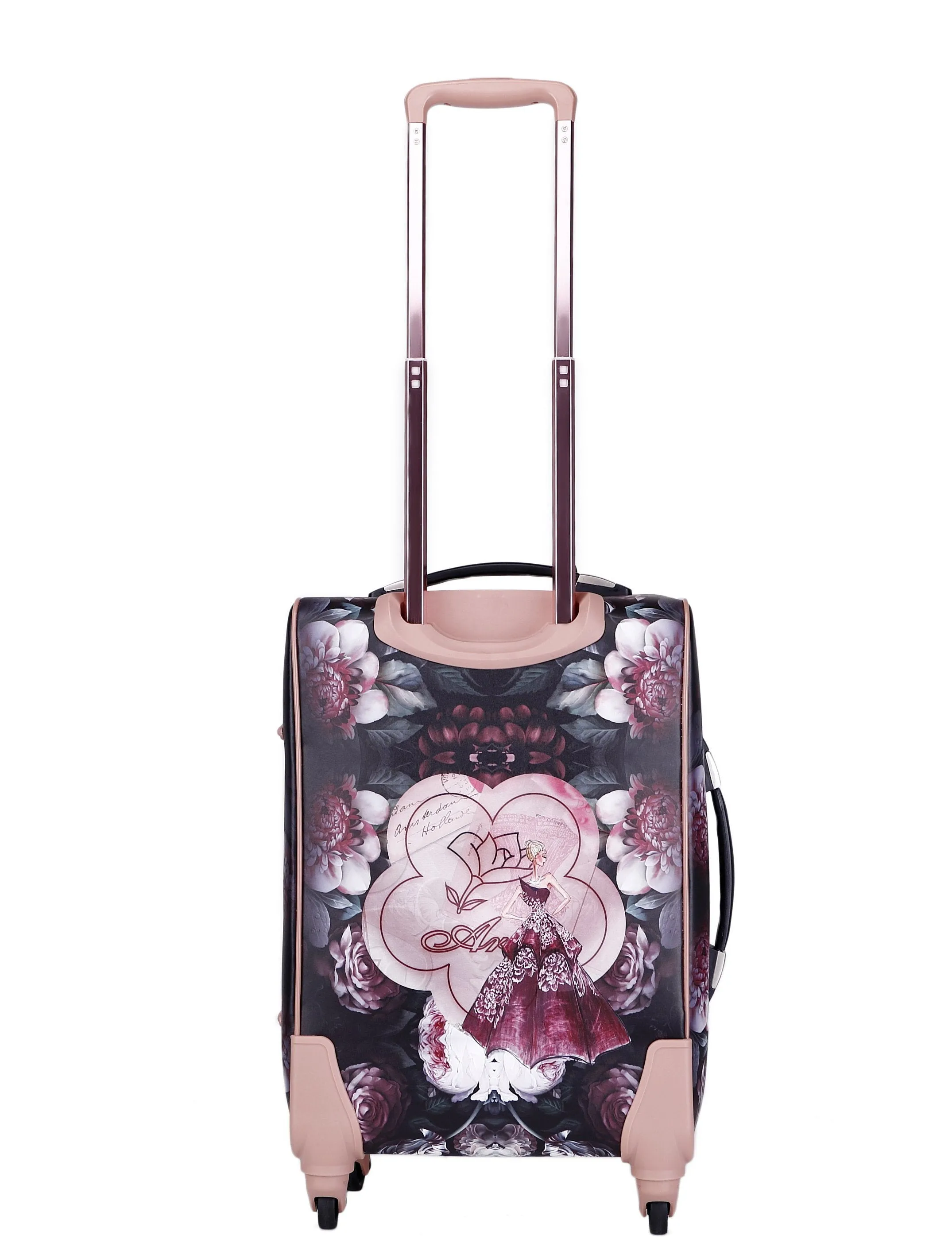 Queen Arosa Carry-on Vegan Leather Luggage With Spinners [BGL6999]