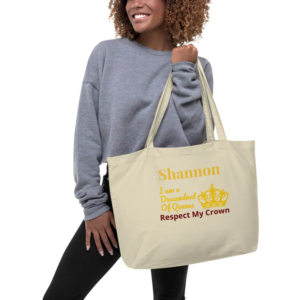 Queen Large organic tote bag