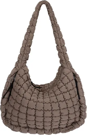 Quilted Tote Bag Large Quilted Carryall Puffer Shoulder Bag Lightweight Quilted Padding Hobo Bag Quilted Bag