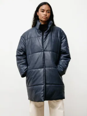 rare earth puffer - vegan leather blue nile