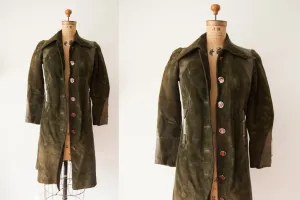 Rare Vintage 1970s Gucci Designer Suede Leather Coat