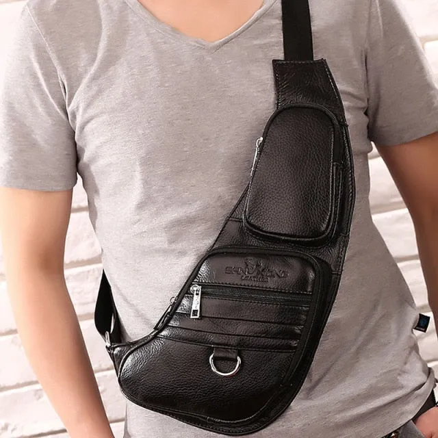 Real Cowhide Retro Crossbody Bag