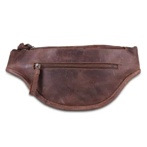 Real Leather Fanny Bag- Brown