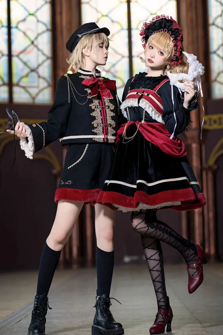 Red/Black Dark Baroque Classic Ouji Lolita Coat