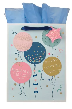 Rejoice Colorful Balloon Large Portrait Gift Bag