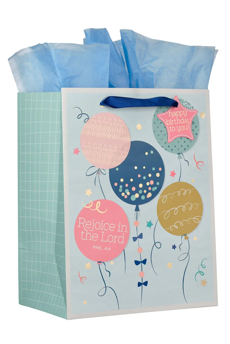 Rejoice Colorful Balloon Large Portrait Gift Bag