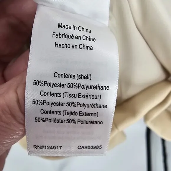 Revolve Weworewhat Woman XS Vegan Leather Blazer Fully Lined Ivory Academia NEW
