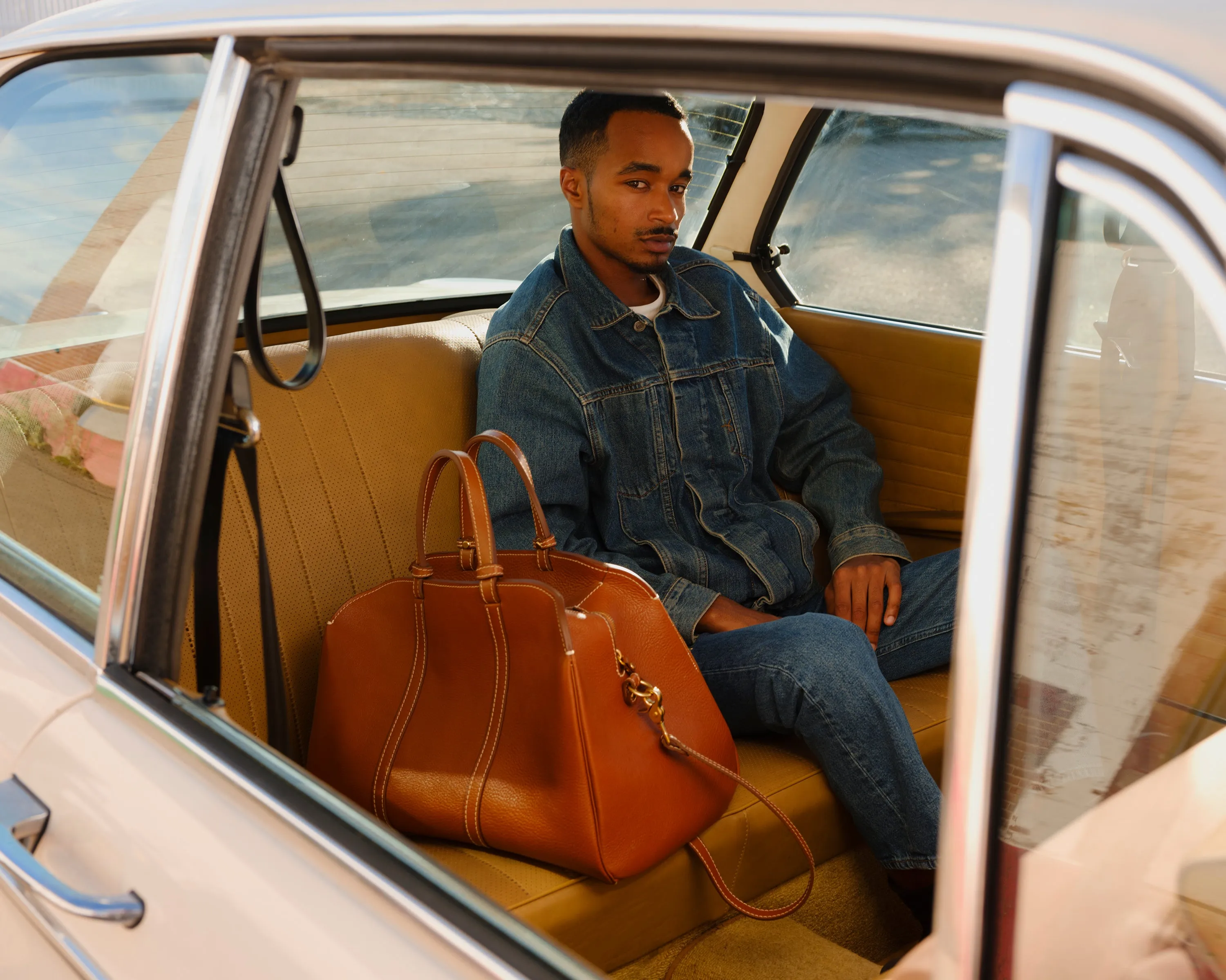 Rhodes Small Duffel in Leather Brown