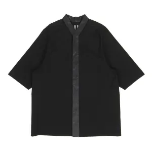 Rick Owens S/S'16 Leather Trimmed SS Shirt Size 50