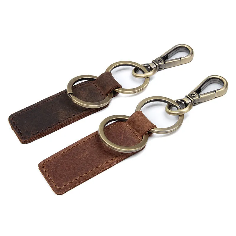 Rockcow Full Grain Leather Key Chain Personalized Key Ring Husband Gift Boyfriend Gift 8432