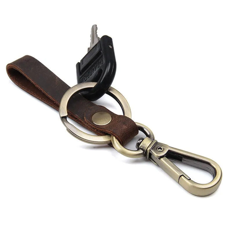 Rockcow Full Grain Leather Key Chain Personalized Key Ring Husband Gift Boyfriend Gift 8432