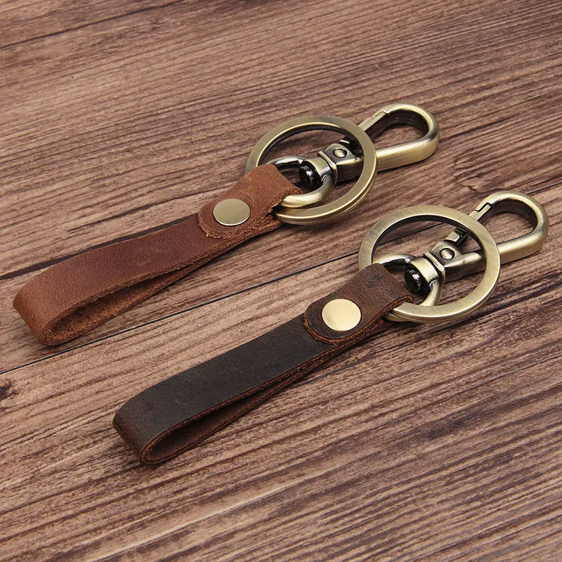 Rockcow Full Grain Leather Key Chain Personalized Key Ring Husband Gift Boyfriend Gift 8432