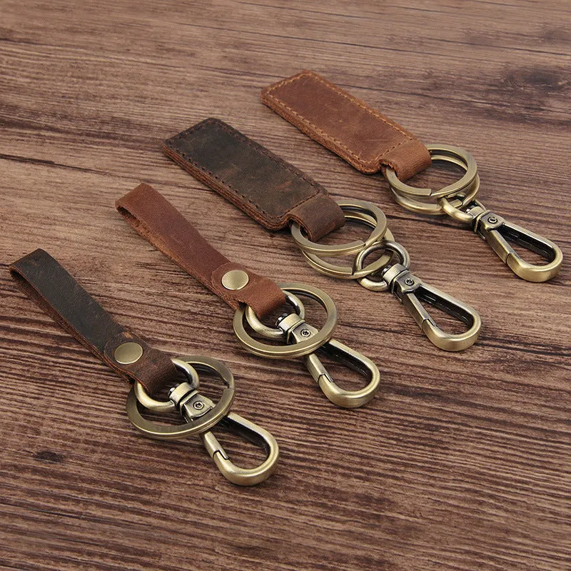 Rockcow Full Grain Leather Key Chain Personalized Key Ring Husband Gift Boyfriend Gift 8432