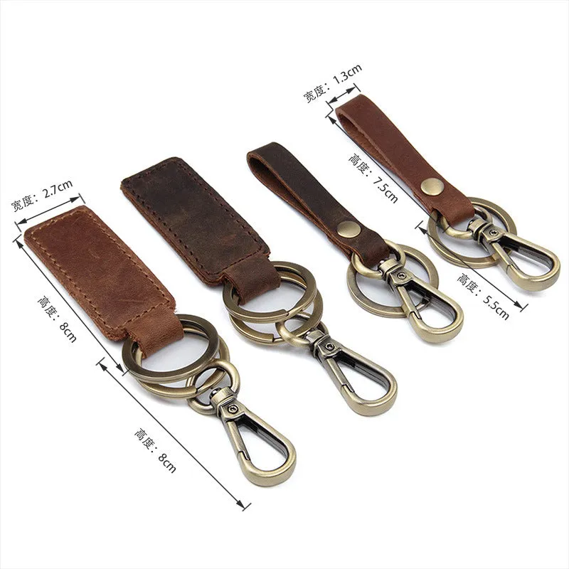 Rockcow Full Grain Leather Key Chain Personalized Key Ring Husband Gift Boyfriend Gift 8432
