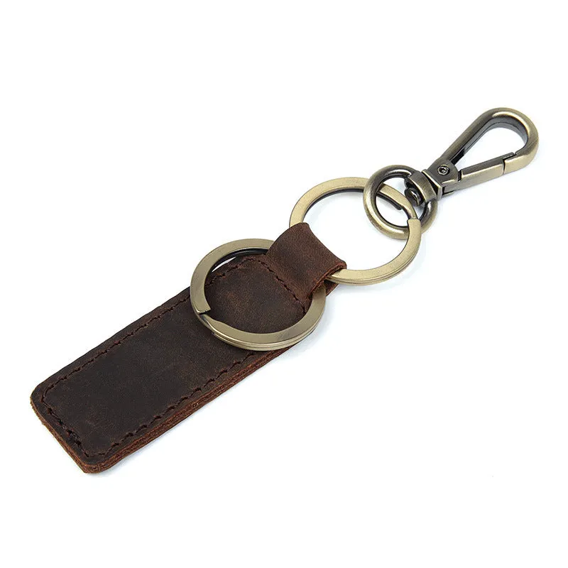 Rockcow Full Grain Leather Key Chain Personalized Key Ring Husband Gift Boyfriend Gift 8432