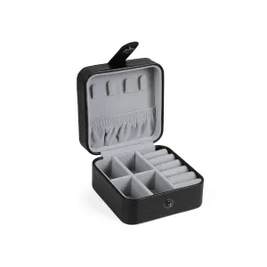 Rootz Portable Jewelry Box - Travel Case - Organizer - Compact Design - PU Material - Keeps Jewelry in Order - 15cm x 10cm x 5cm