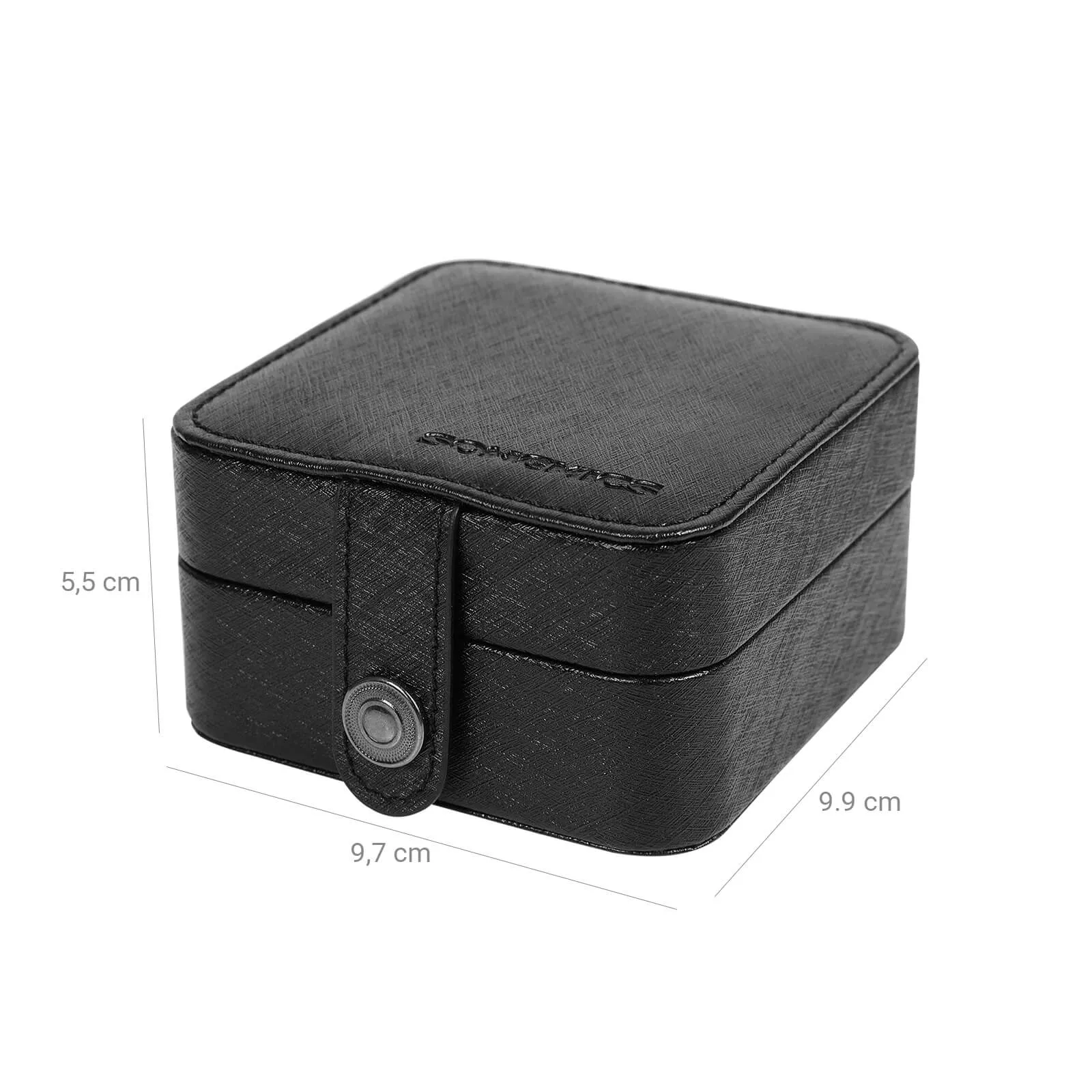 Rootz Portable Jewelry Box - Travel Case - Organizer - Compact Design - PU Material - Keeps Jewelry in Order - 15cm x 10cm x 5cm