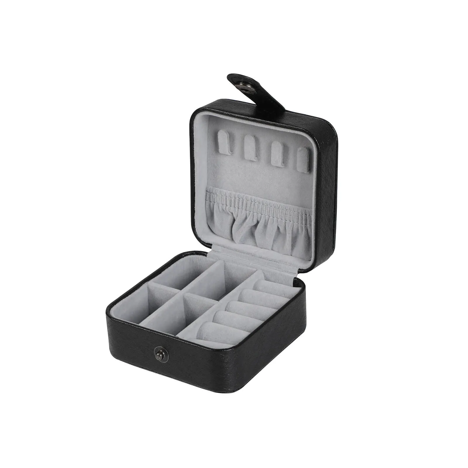 Rootz Portable Jewelry Box - Travel Case - Organizer - Compact Design - PU Material - Keeps Jewelry in Order - 15cm x 10cm x 5cm