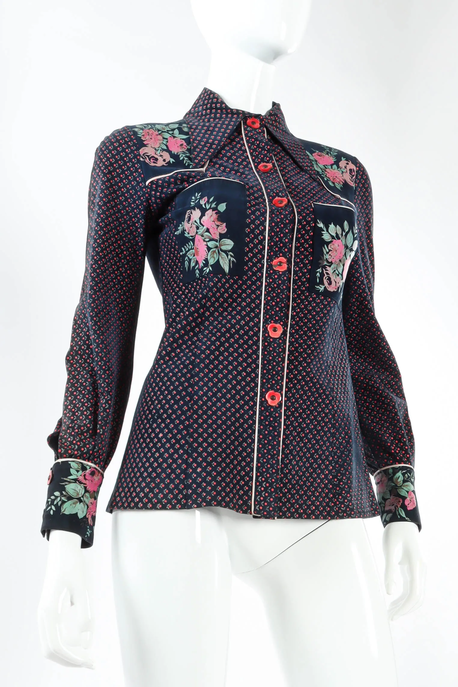 Rose Floral Leather Shirt