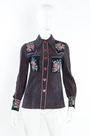 Rose Floral Leather Shirt