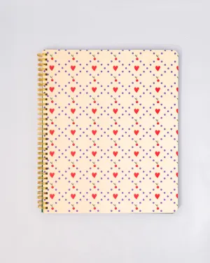 ROUGH DRAFT LARGE NOTEBOOK - CHERRY HEARTS