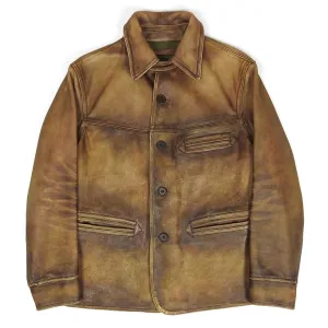 RRL & Co Brown Leather Jacket Size Medium