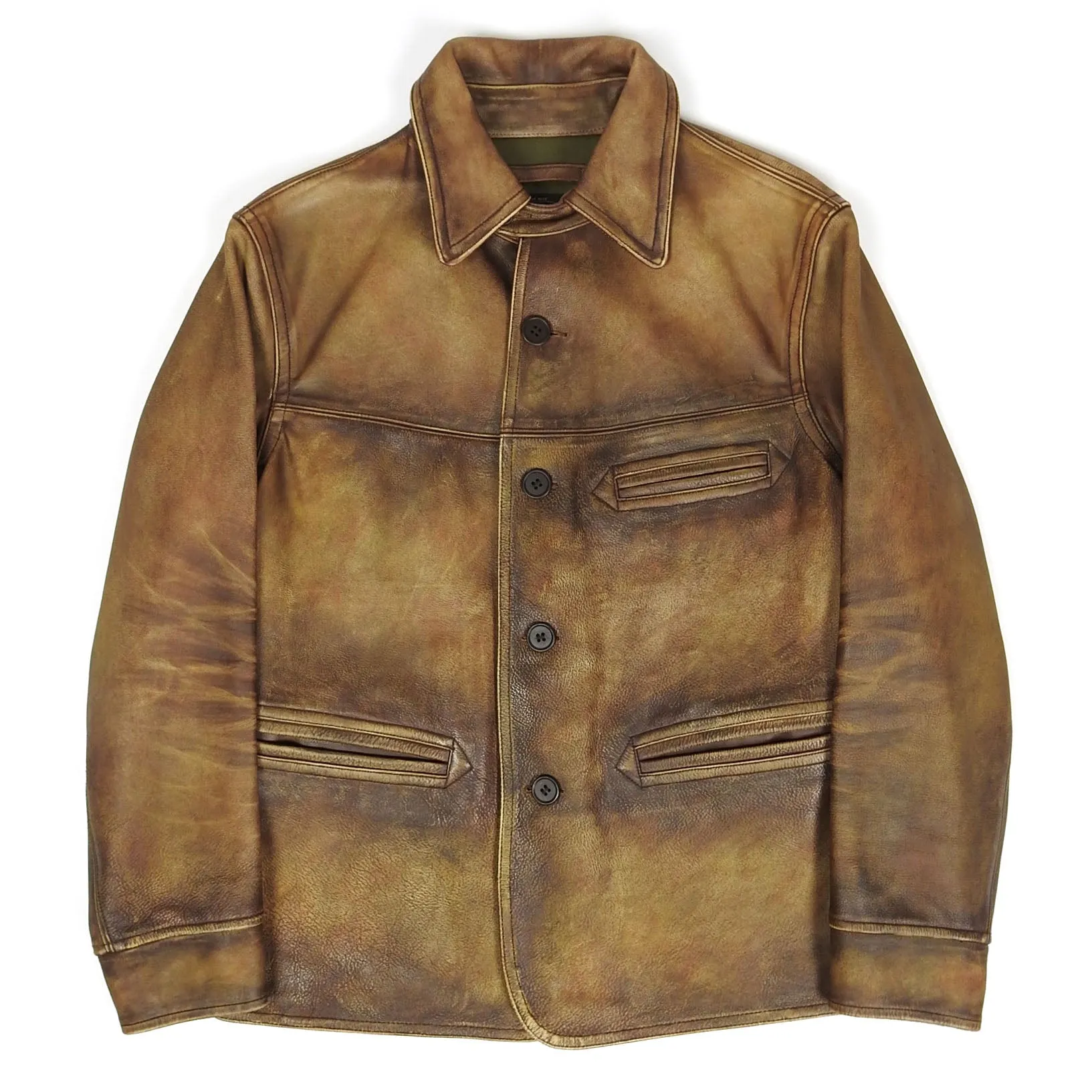 RRL & Co Brown Leather Jacket Size Medium