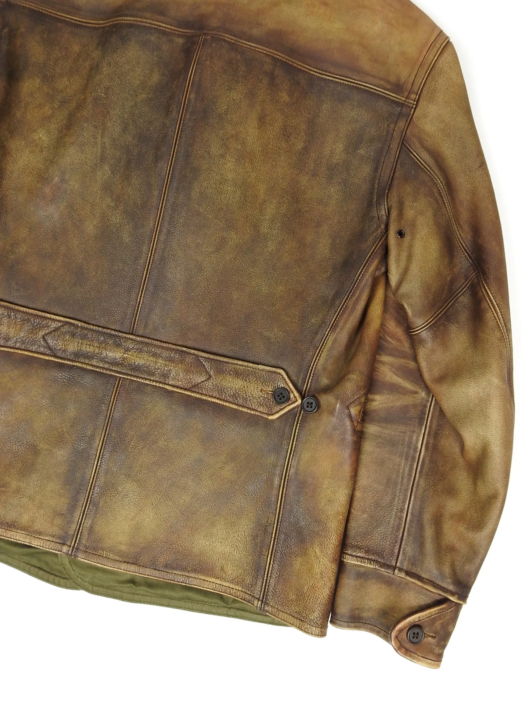 RRL & Co Brown Leather Jacket Size Medium