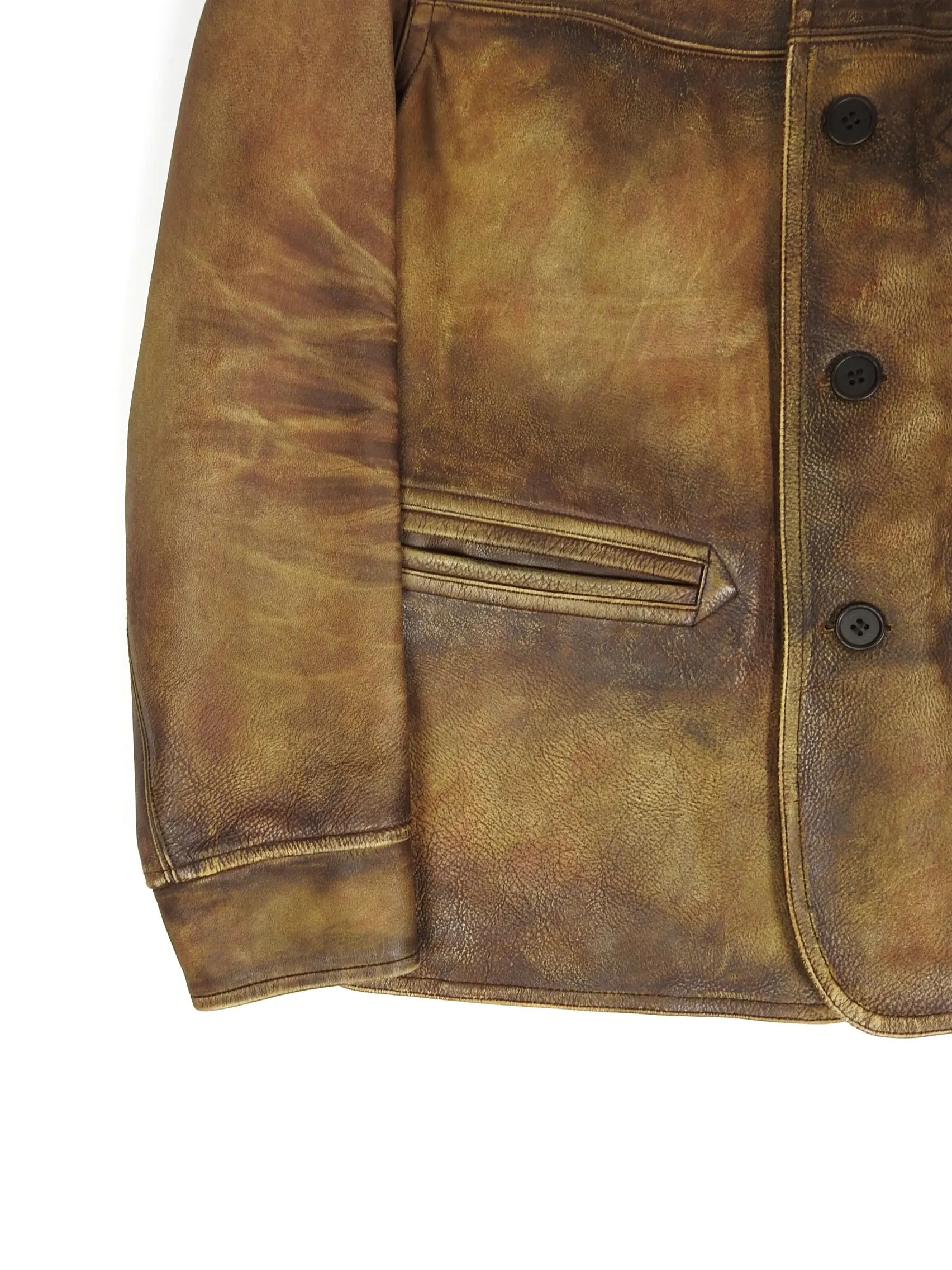 RRL & Co Brown Leather Jacket Size Medium