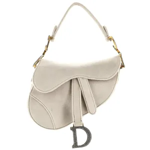 Saddle Handbag Velvet with Crystals Mini