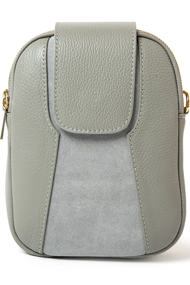 Saffron Leather & Suede Cross Body Handbag