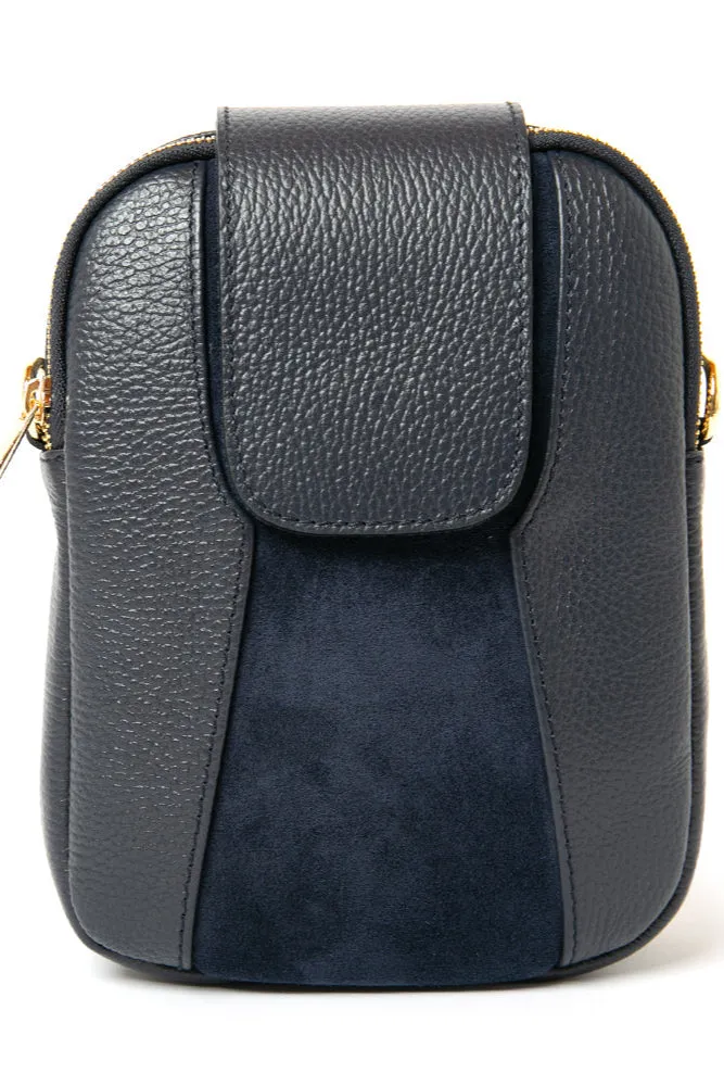Saffron Leather & Suede Cross Body Handbag