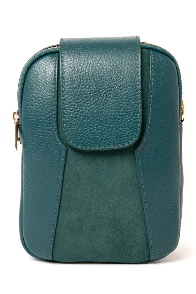 Saffron Leather & Suede Cross Body Handbag