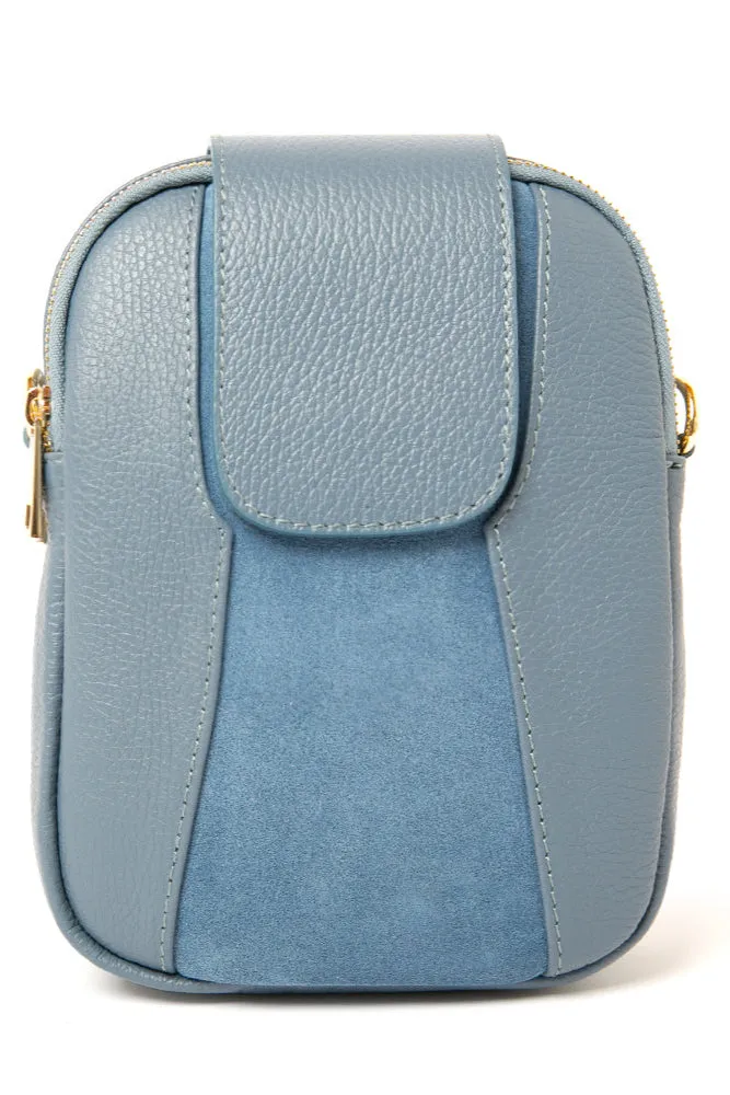 Saffron Leather & Suede Cross Body Handbag