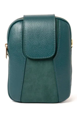 Saffron Leather & Suede Cross Body Handbag